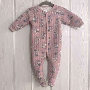 DISNEY EUC Extremely Soft Thick Minnie Mouse Quilted Footie Pajamas